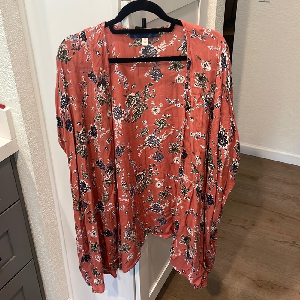 Pink floral kimono